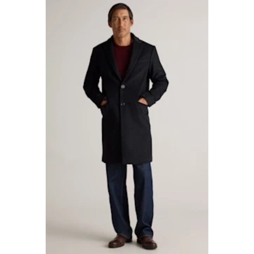 Quince‎ Men Italian Wool Overcoat Black Medium
